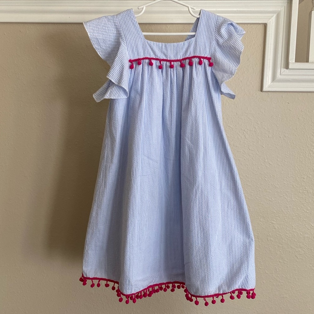 Girls Seersucker Dress - Size M - Picture 1 of 9